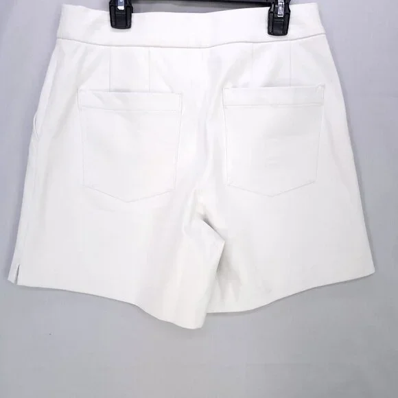 Spanx Pull On Shorts On The Go 6" White Women Small Silver Lining Chinos New - Picture 3 of 12